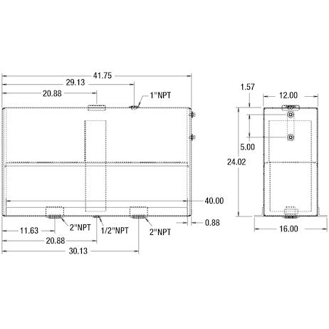 50 Gallon Upright Hydraulic Tank | Hydraulic Reservoir |